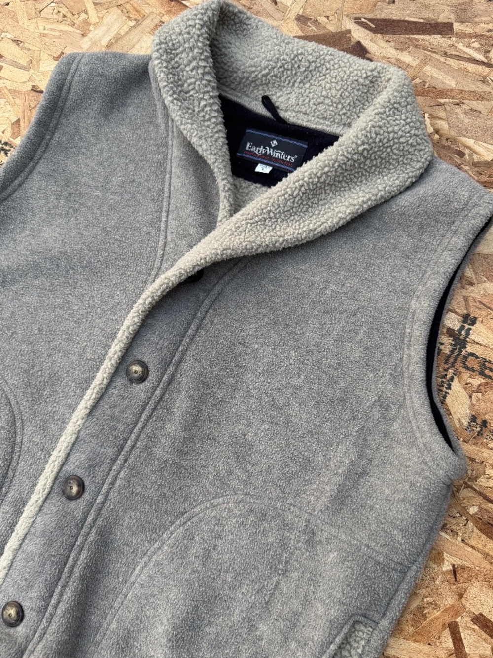 Vintage Early Winters Sherpa Fleece Vest Mens Large Gray  Outdoor USA Made